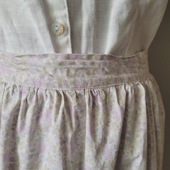 Handmade floral prarie skirt with lace trim - Picture 4 of 12